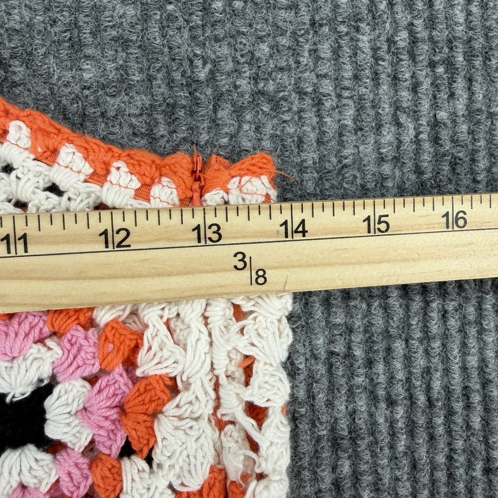 Bershka women's crochet granny square cutout halter dress size Medium festival - Picture 8 of 11